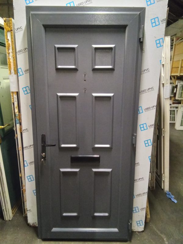 Used anthracite grey upvc front door 910mm x 2055mm 0379 - Image 3