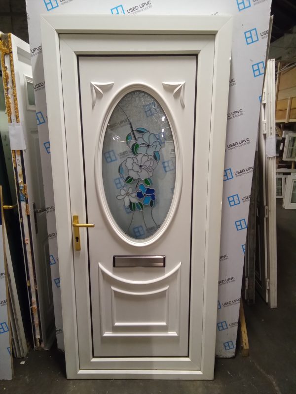 used white Upvc front door 920mm x 2050mm 0048