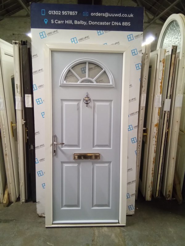 Used Blue Composite front door 925mm x 2040mm 0566