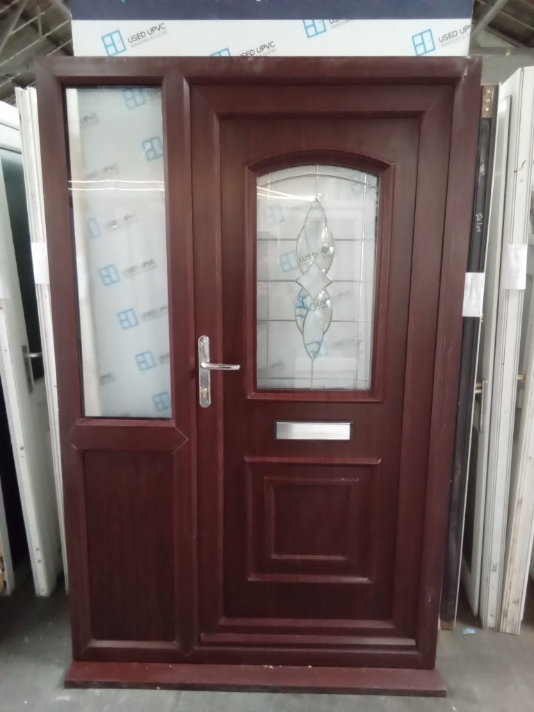 Used Rosewood Upvc Front Door and Side Panel 1320mm x 2060mm DS014 ...