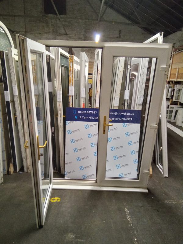 Used White Upvc French Doors 1570mm x 2105mm EA3 - Image 4