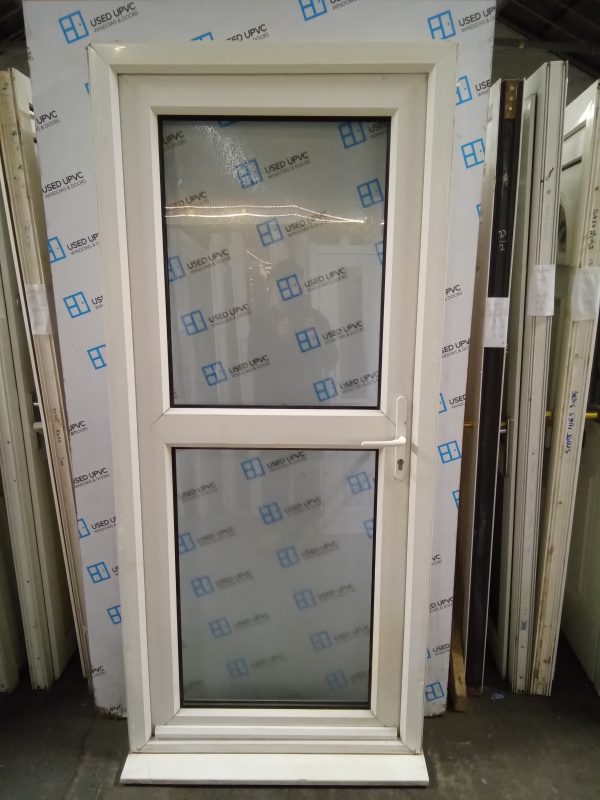 Used white Upvc Back Door 910mm x 2070mm 0114