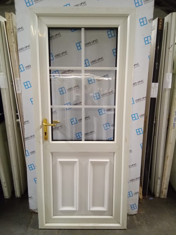 Used white Upvc Back Door 900mm x 2070mm 0869