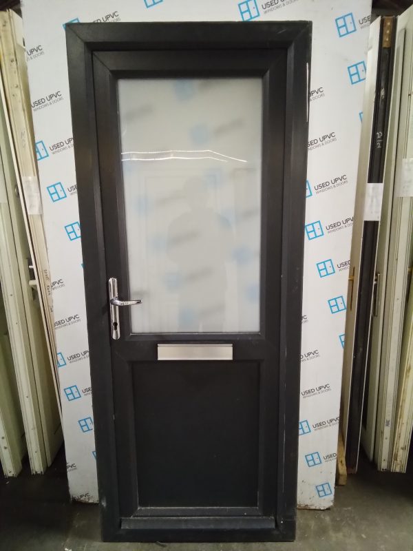 Used Anthracite Grey on white Upvc front door 810mm x 1965mm 0784