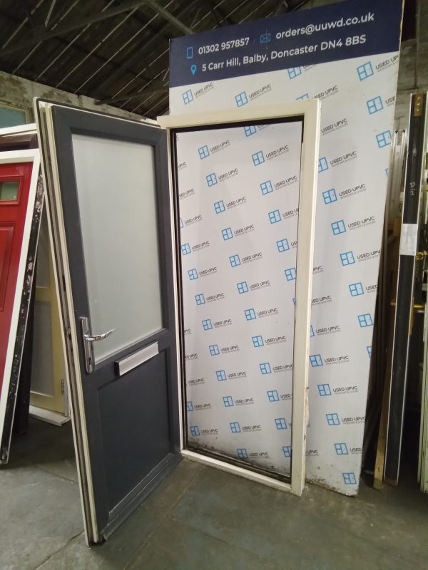 Used Anthracite Grey on white Upvc front door 810mm x 1965mm 0784 - Image 4