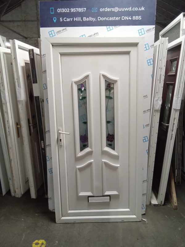 Used White Upvc Front Door 1015mm x 2060mm 0542