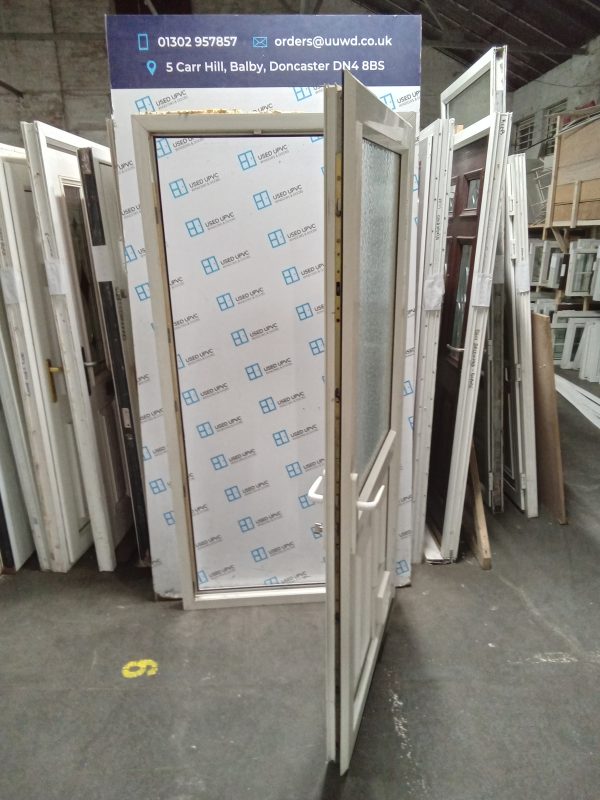 Used White Upvc Back Door 980mm x 2030mm 0421 - Image 4