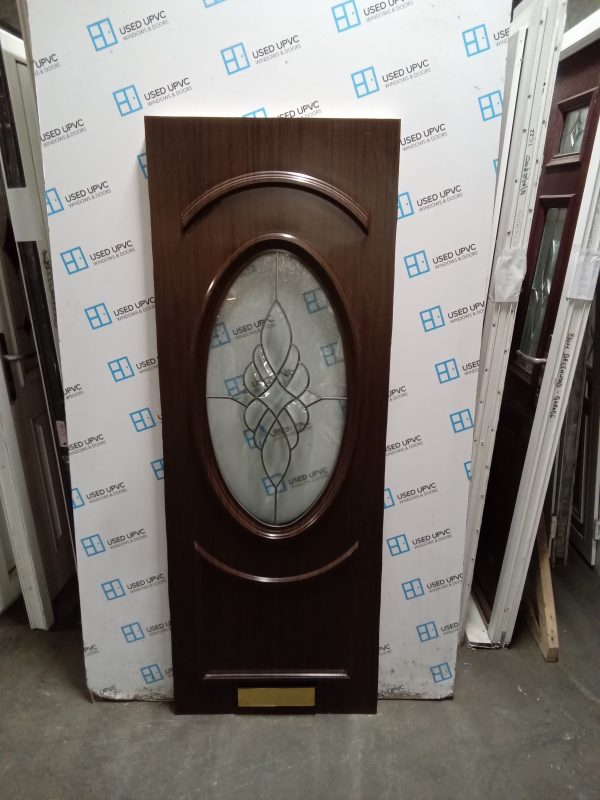 Used walnut Upvc Front Door Panel 660mm x 1785mm 28mm P100