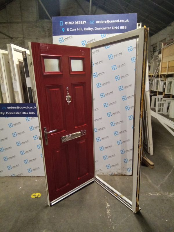 Used Red Upvc Composite Front Door 889mm x 2000mm 0275 - Image 3