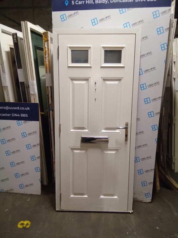 Used Red Upvc Composite Front Door 889mm x 2000mm 0275 - Image 2