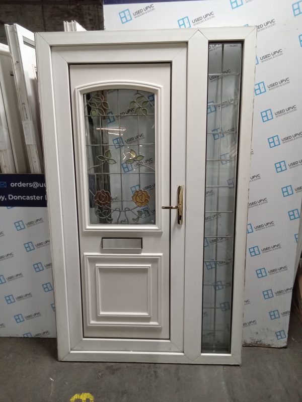 Used White Upvc Front Door And Side Panel 1250mm x 2040mm DS0041