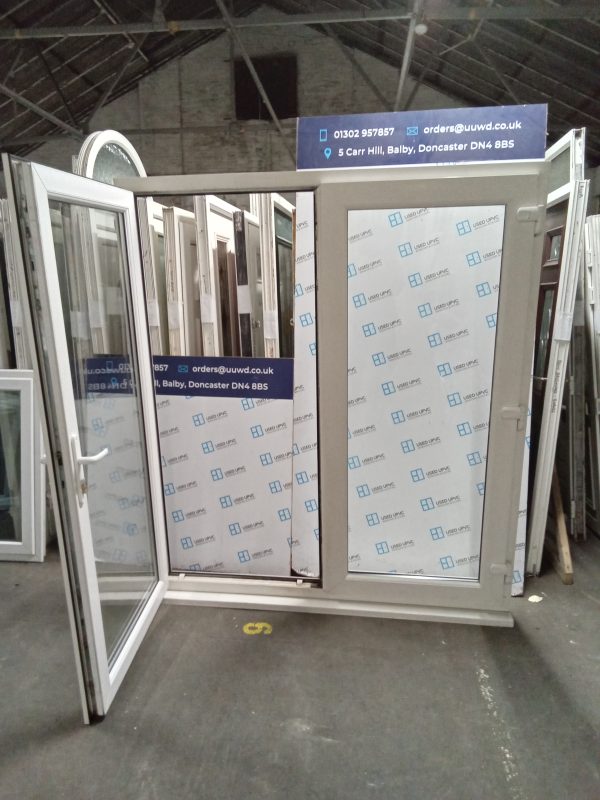 Used White Upvc french doors and frame 1785mm x 2050mm EA5 - Image 2
