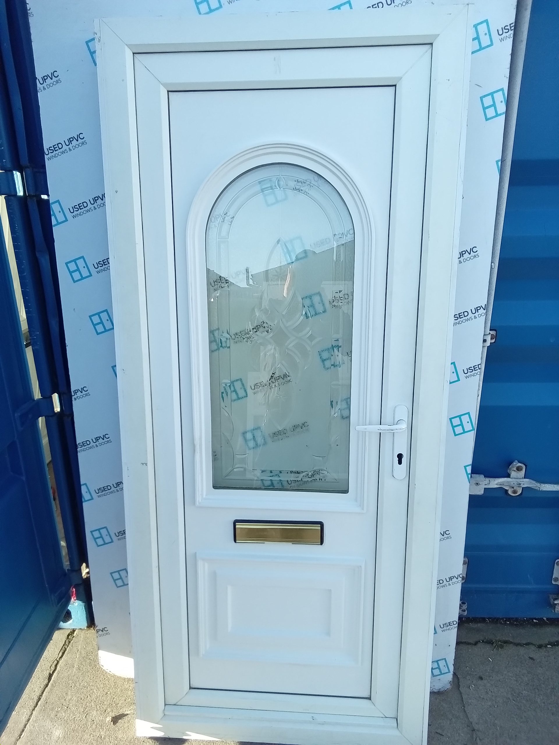 Used White Upvc Front Door 890mm x 2030mm C9D12 Used UPVC Windows & Doors