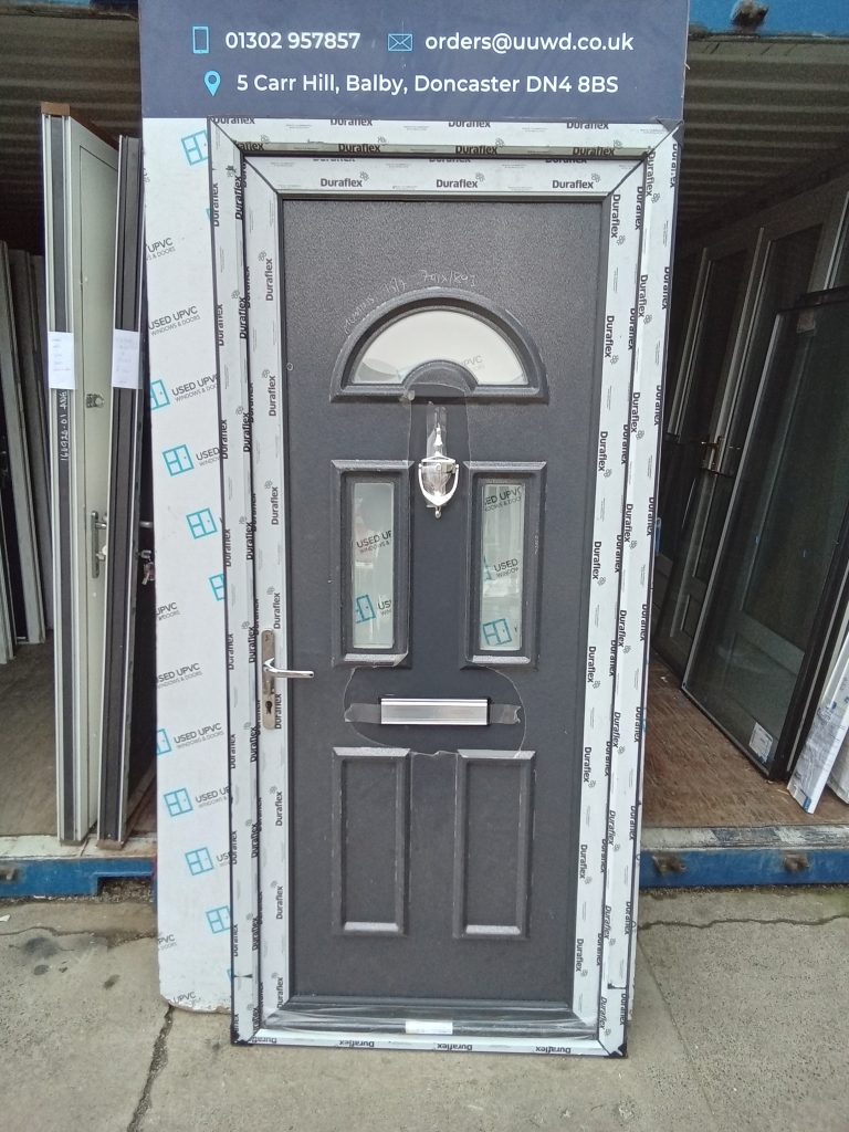 Brand New Anthracite Grey Upvc front Door 965mm x 2125mm C2D006 Used