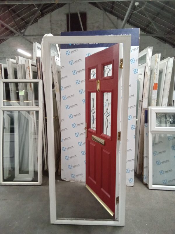 Used red Composite Front door 865mm x 2070mm 0264 - Image 5
