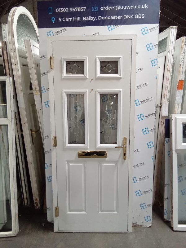 Used red Composite Front door 865mm x 2070mm 0264 - Image 2