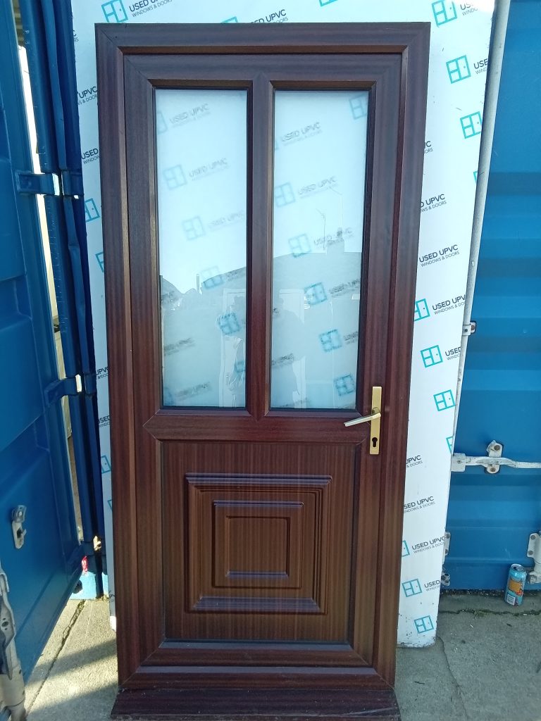 Used Rosewood Upvc Back Door 925mm x 2070mm C9D8 | Used UPVC Windows ...