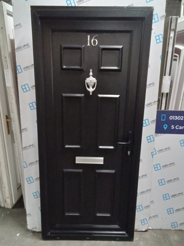 Used Black Upvc Front Door 880mm x 2010mm 0031