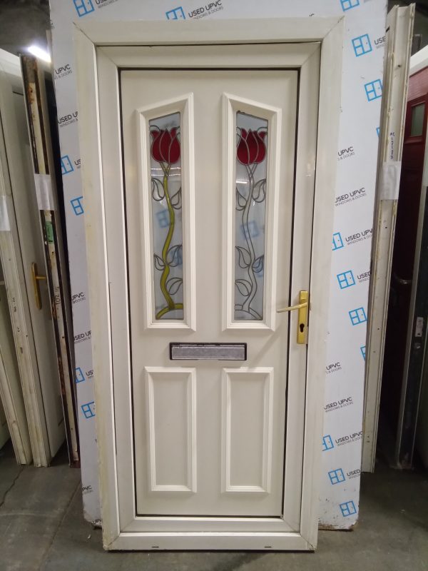 Used White Upvc Front Door 890mm x 2010mm 0144