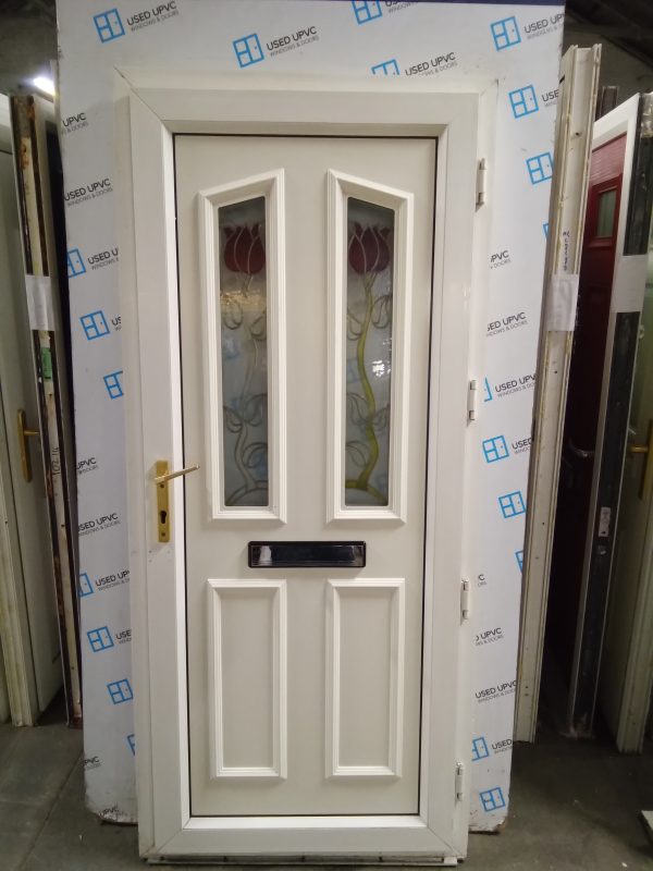 Used White Upvc Front Door 890mm x 2010mm 0144 - Image 2