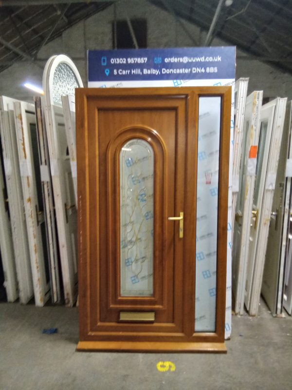 Used oak upvc front door and side 1215mm x 2090mm DS012