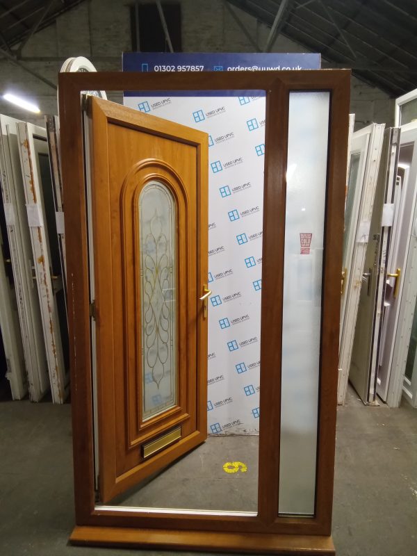 Used oak upvc front door and side 1215mm x 2090mm DS012 - Image 3