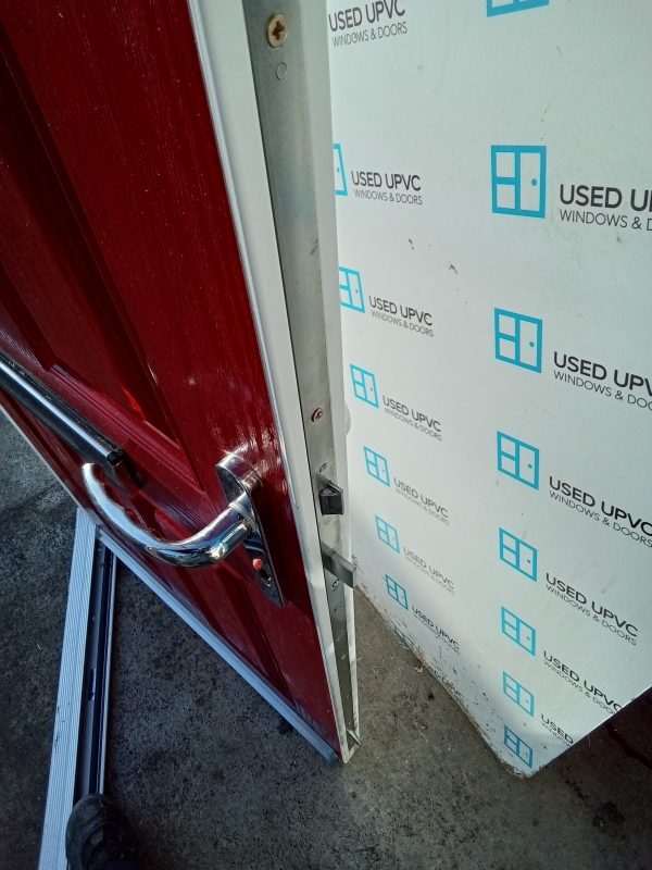 Used red on white composite front door 905mm x 2000mm C8D13 - Image 3