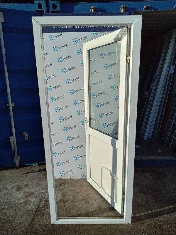 Used White Upvc back door 890mm x 2060mm C8D14 - Image 5