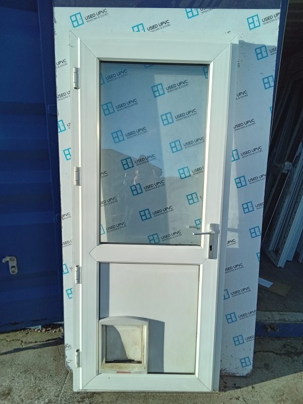 Used White Upvc back door 890mm x 2060mm C8D14 - Image 2