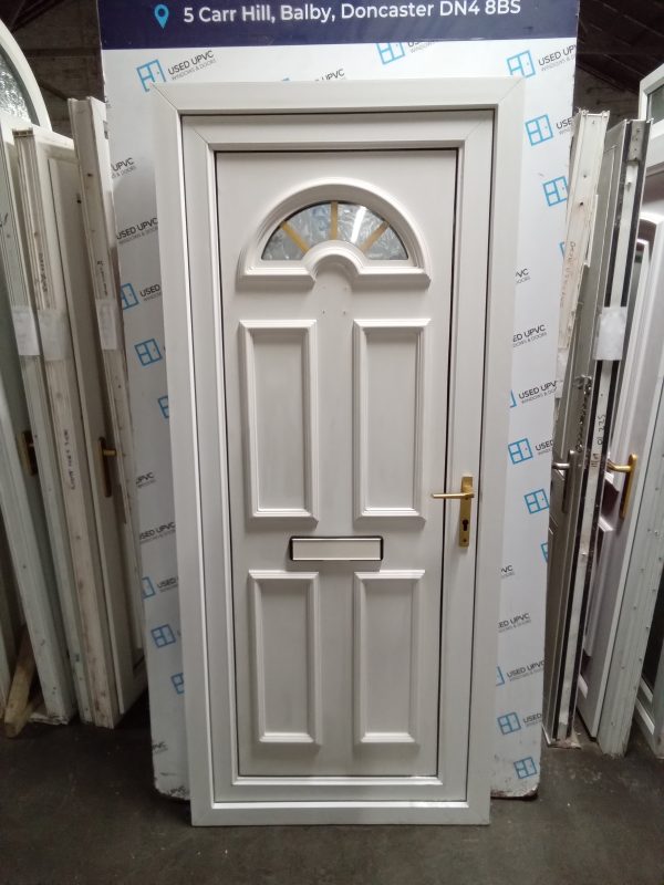 Used White Upvc Front Door 905mm x 2070mm 0157