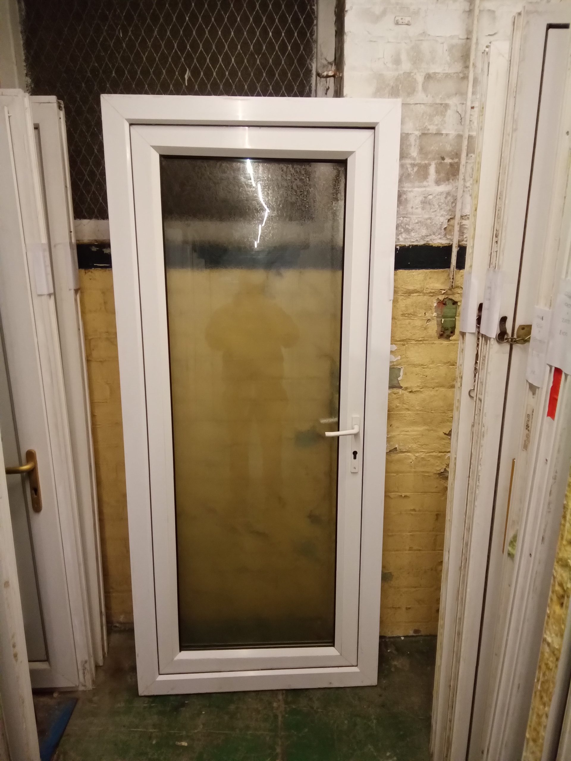 Used White Upvc Back Door (outwards opening) 895mm x 2050mm 0057 Used