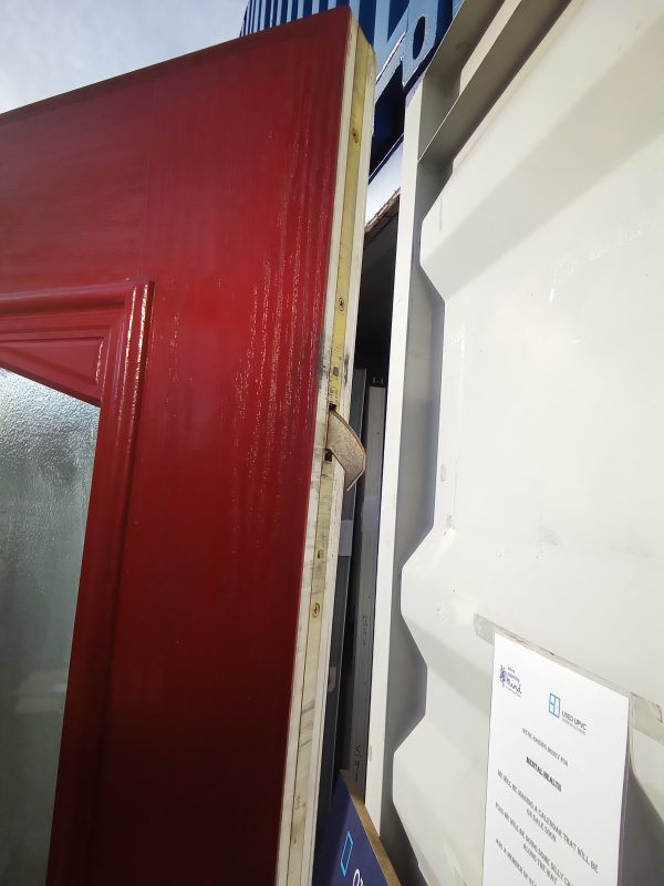 Used red Composite Front door 960mm x 2095mm C8D28 - Image 4