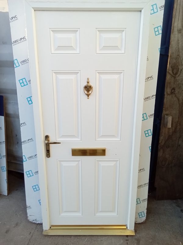 Used White Composite Front Door 890mm x 1990mm C8D42