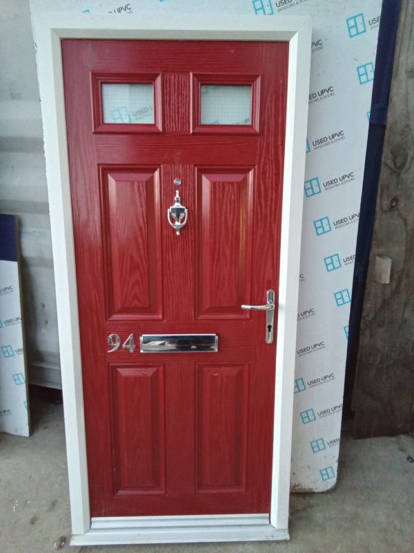 Used Red Composite Front Door 915mm x 2000mm C8D49