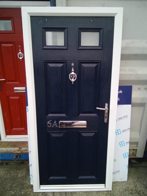 Used dark blue Composite front door 935mm x 1970mm C8D52
