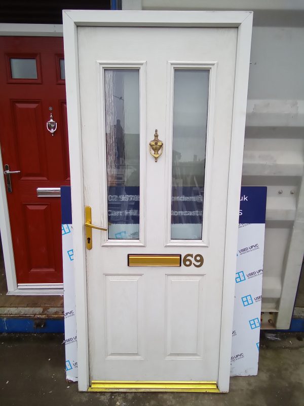 Used White Composite Front Door 900mm x 2075mm C3D2