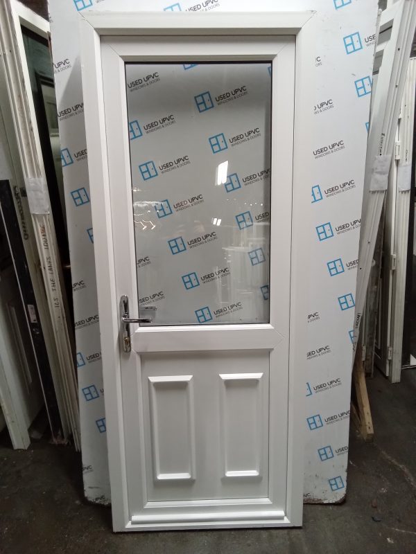 Used White Upvc Back Door 825mm x 2045mm 0108