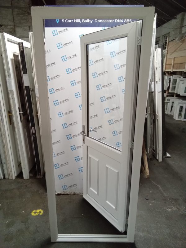 Used White Upvc Back Door 825mm x 2045mm 0108 - Image 2