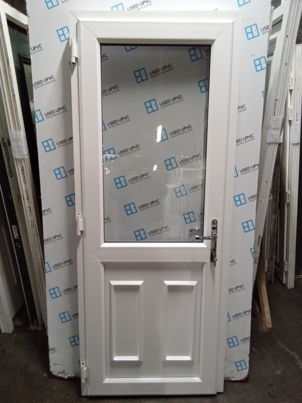 Used White Upvc Back Door 825mm x 2045mm 0108 - Image 3