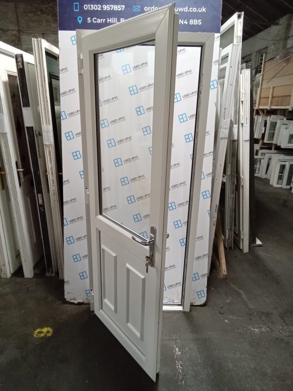 Used White Upvc Back Door 825mm x 2045mm 0108 - Image 4