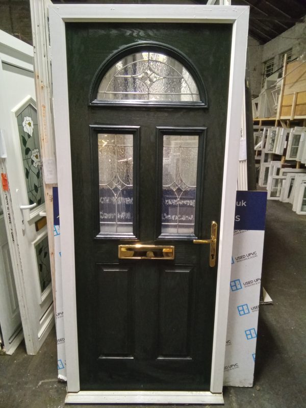 Used Dark Green Composite Front Door 920mm x 2090mm 0331