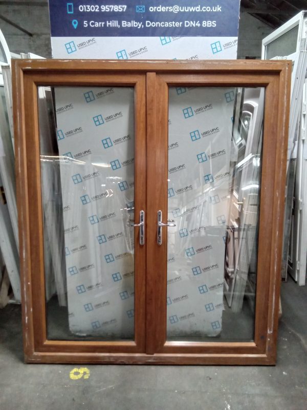 Used Oak Upvc French Doors (OUTWARDS OPENING) 1795mm x 2070mm EA5A - Image 4
