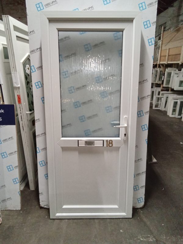 Used White Upvc Front Door 890mm x 2060mm 0354