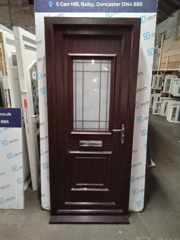 Used Rosewood Upvc Front Door 885mm x 2080mm 0784