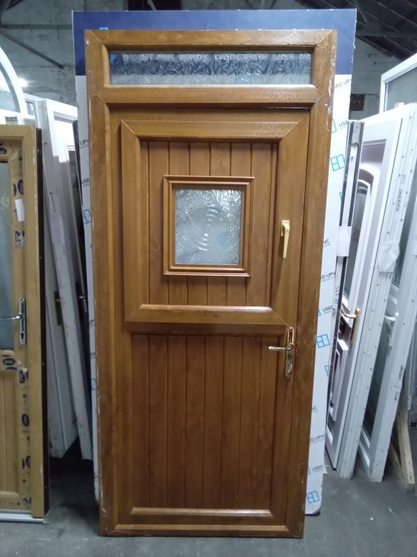 Used Oak Upvc Outward Opening Back Stable Door With Toplight 1030mm x 2350mm 0800 - Image 2