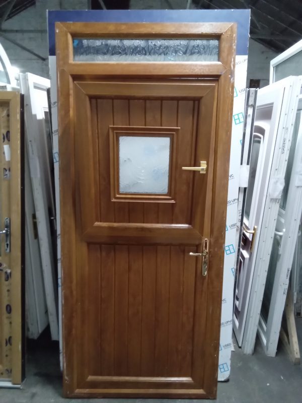 Used Oak Upvc Outward Opening Back Stable Door With Toplight 1030mm x 2350mm 0800 - Image 3