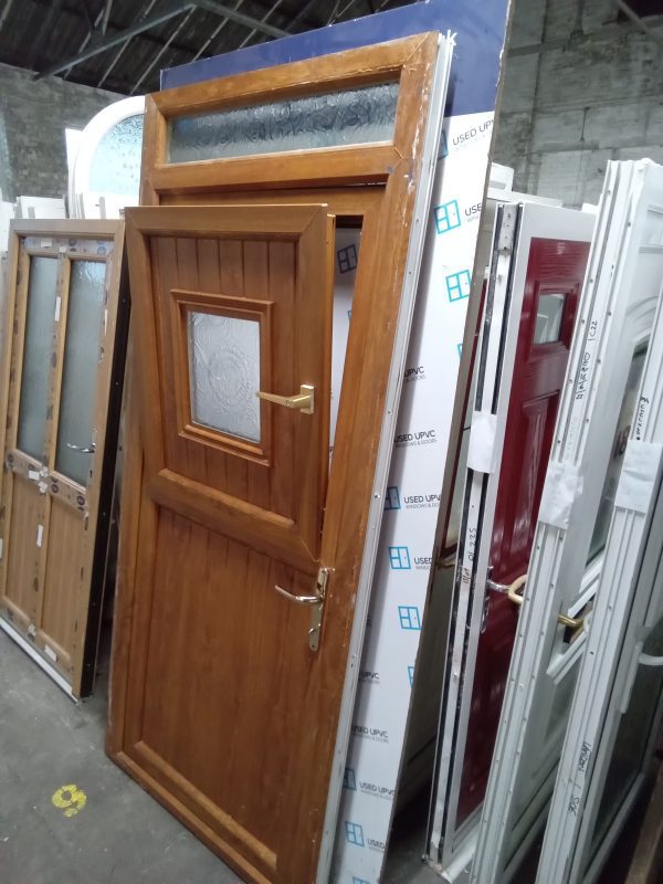 Used Oak Upvc Outward Opening Back Stable Door With Toplight 1030mm x 2350mm 0800 - Image 4