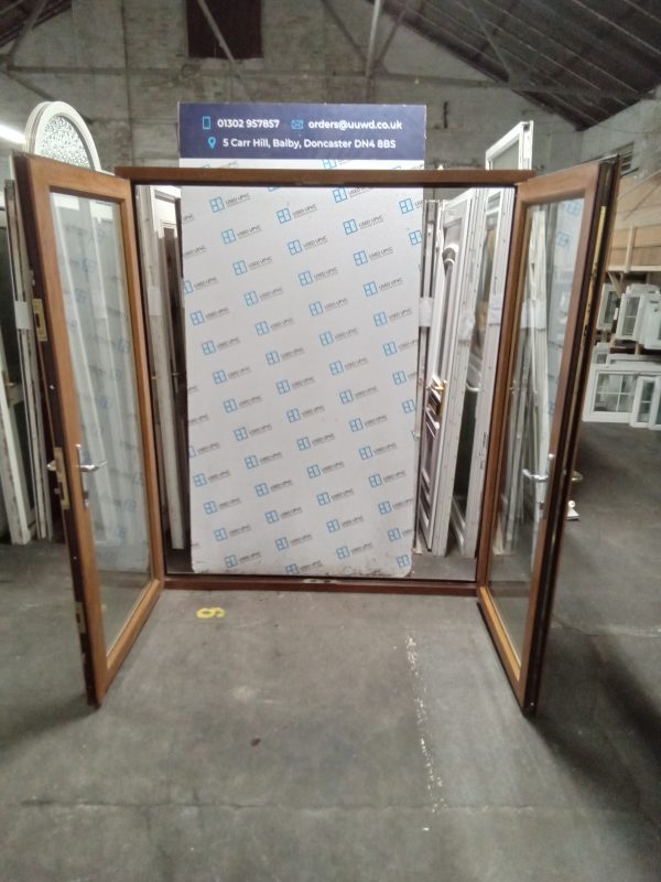 Used Oak Upvc French Doors (OUTWARDS OPENING) 1795mm x 2070mm EA5A - Image 3