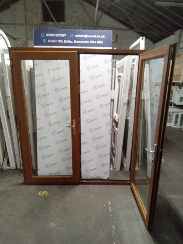 Used Oak Upvc French Doors (OUTWARDS OPENING) 1795mm x 2070mm EA5A - Image 2