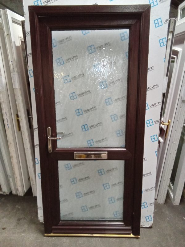 Used Rosewood Upvc Front Door 935mm x 2060mm 0432